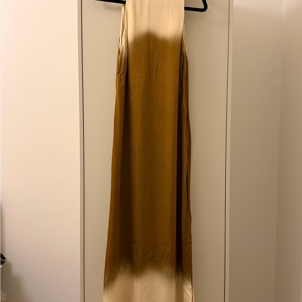 Massimo Dutti Tan Gradient Maxi Dress
